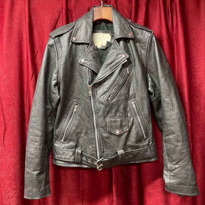 80s~ short double leather jacket | Vintage.City 빈티지숍, 빈티지 코디 정보