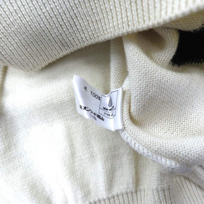 LAKELAND 3Dニットセーター M ホワイト チェック ウール 日本製 | Vintage.City 古着屋、古着コーデ情報を発信
