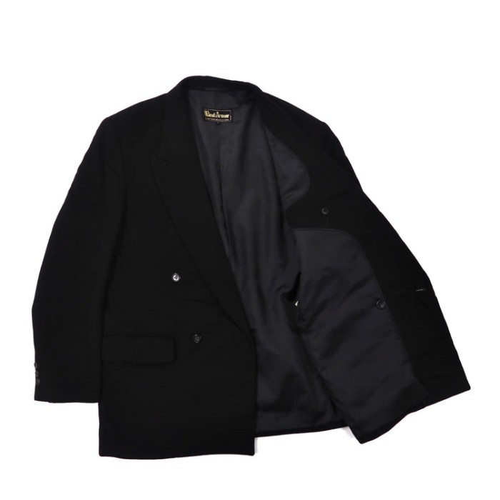 WIND ARMOR ダブルブレストジャケット L ブラック カシミア | Vintage.City 古着屋、古着コーデ情報を発信