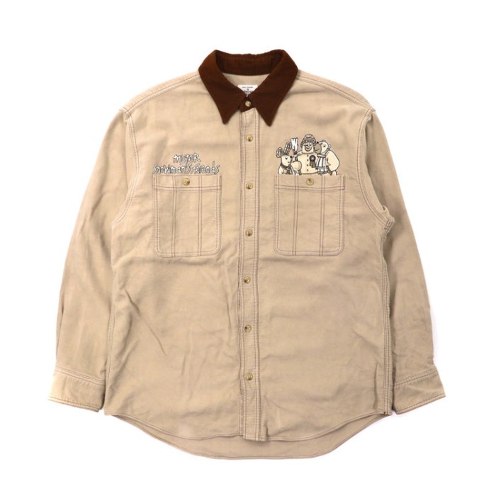 CASTELBAJAC SPORT ワークシャツ 3 ベージュ キャラクター | Vintage.City 古着屋、古着コーデ情報を発信