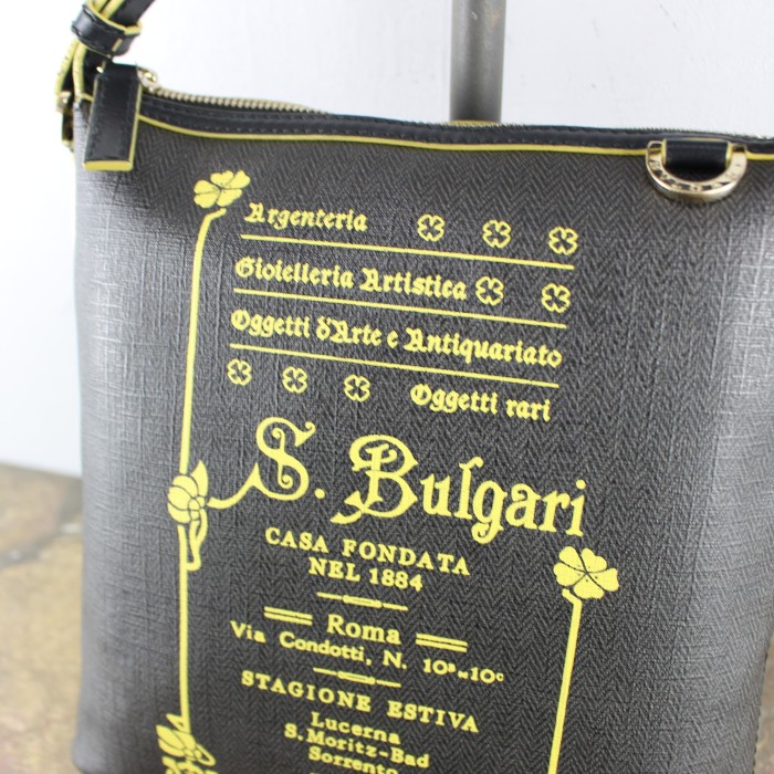 ブルガリコレッツィオーネロゴデザインレザーショルダーバッグ - バッグ