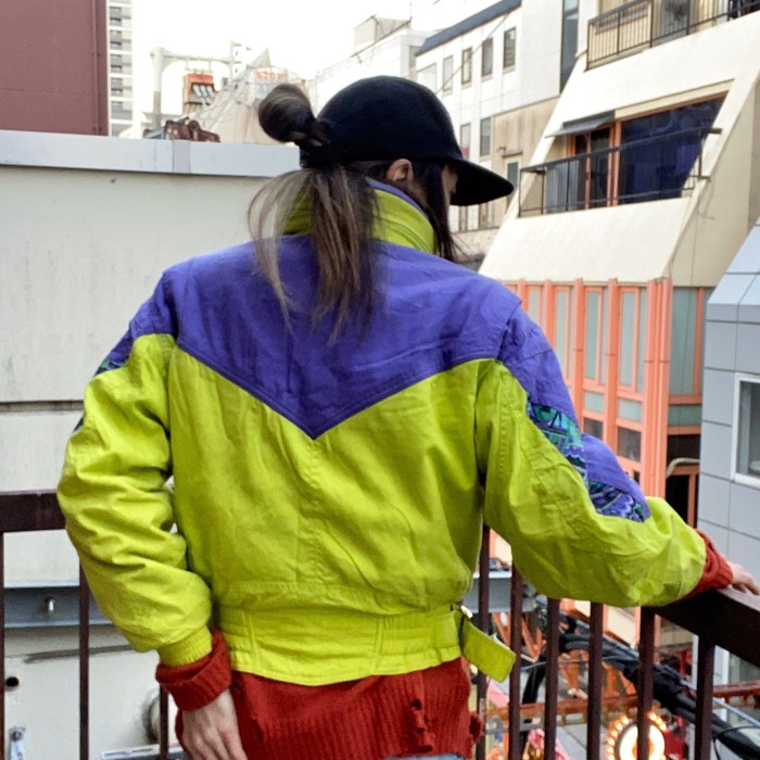 90's acid 2tone nylon jacket | Vintage.City 빈티지숍, 빈티지 코디 정보