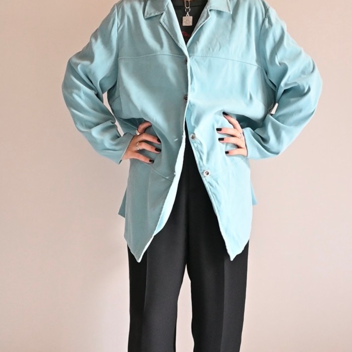 light blue shirt jacket | Vintage.City Vintage Shops, Vintage Fashion Trends