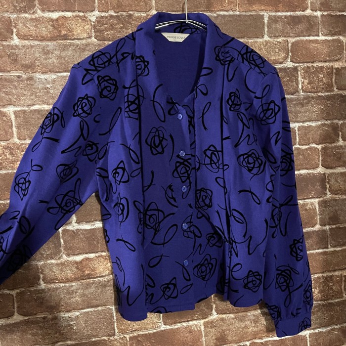 Flower pattern パープル 毛100% ジャケット | Vintage.City 古着屋、古着コーデ情報を発信