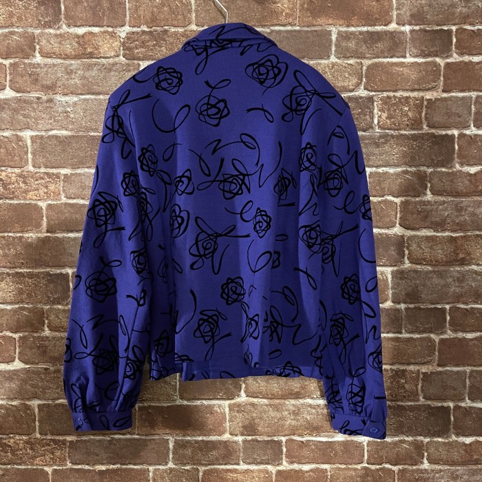 Flower pattern パープル 毛100% ジャケット | Vintage.City 古着屋、古着コーデ情報を発信