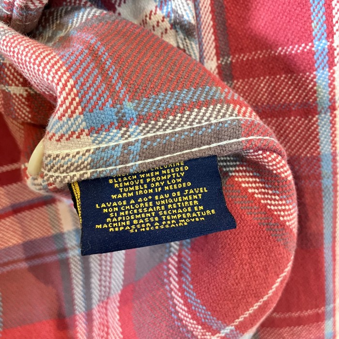 RUGBY Ralph Lauren ラグビー ラルフローレン  フランネルチェックシャツ  ヘビーネル 淡赤 メンズ Sサイズ | Vintage.City 古着屋、古着コーデ情報を発信