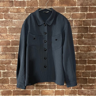 真利嘉 ダークグレー polyester jacket | Vintage.City ヴィンテージ 古着