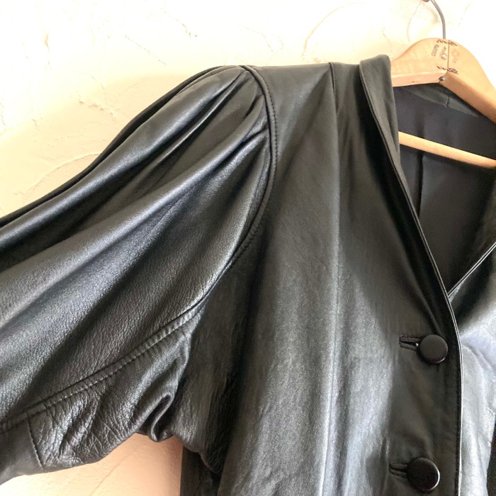 Made in Spain black sheepskin leather jk | Vintage.City 古着屋、古着コーデ情報を発信