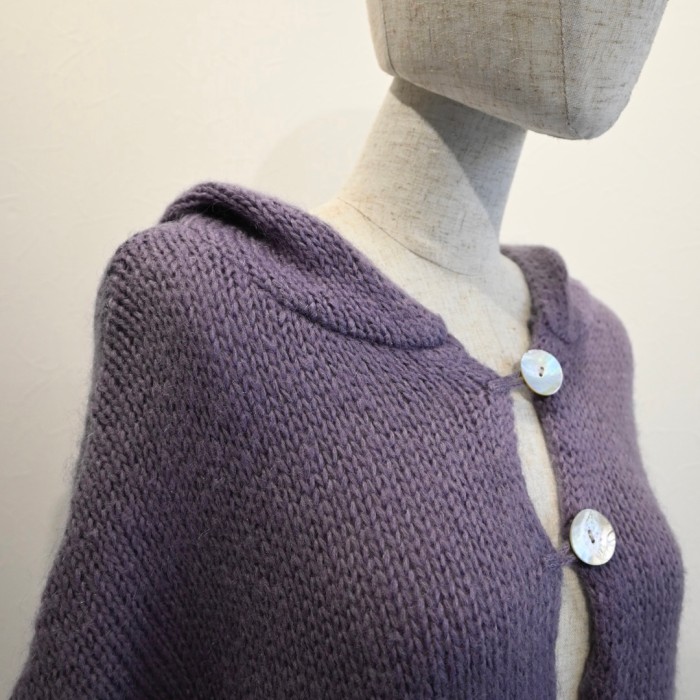 purple knit hoodie cardigan | Vintage.City Vintage Shops, Vintage Fashion Trends
