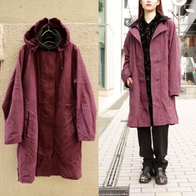 Purple Color Suede Hoodie Coat | Vintage.City ヴィンテージ 古着