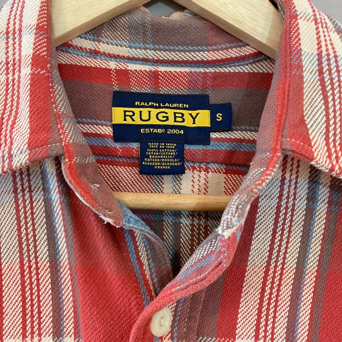 RUGBY Ralph Lauren ラグビー ラルフローレン  フランネルチェックシャツ  ヘビーネル 淡赤 メンズ Sサイズ | Vintage.City 古着屋、古着コーデ情報を発信