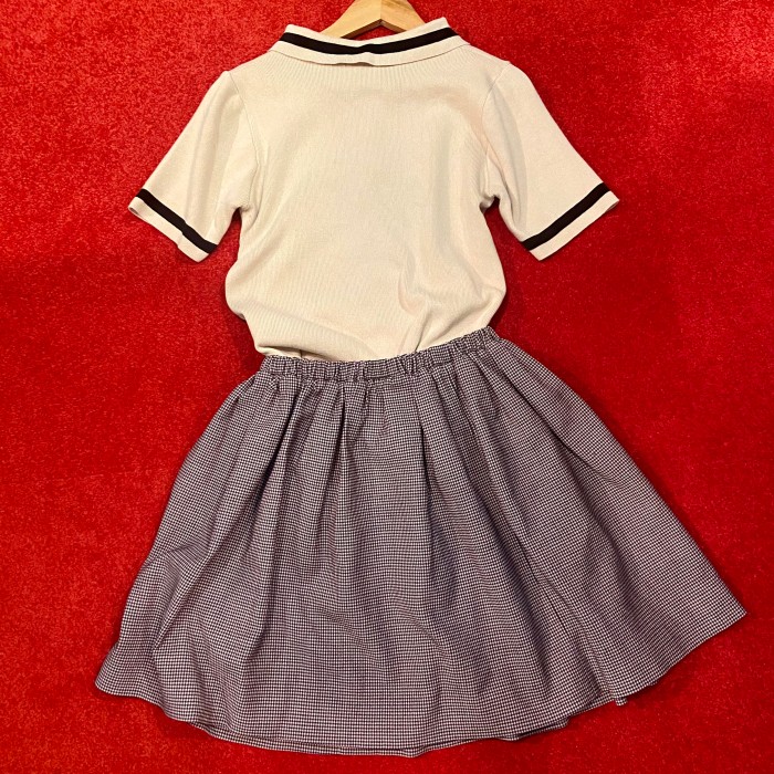 miumiu 千鳥格子リボンギャザーミニスカート | Vintage.City ヴィンテージ 古着