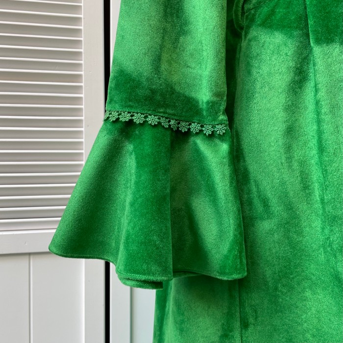 flower lace green velor dress | Vintage.City Vintage Shops, Vintage Fashion Trends