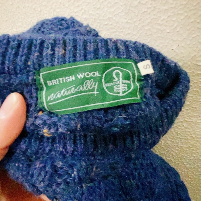 ヴィンテージ　長袖ニット　紺　ウール　英国製　vintage knit | Vintage.City 古着屋、古着コーデ情報を発信