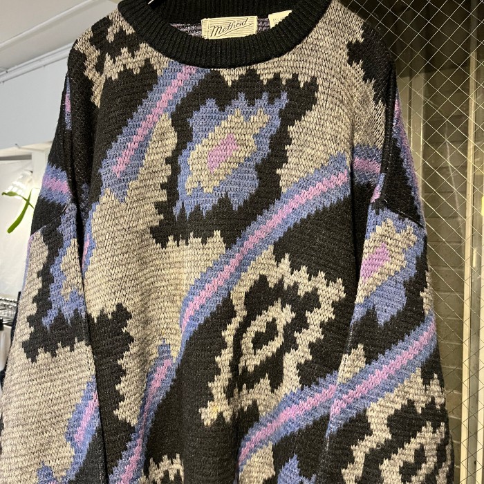 made in brazil pattern knit | Vintage.City 古着屋、古着コーデ情報を発信