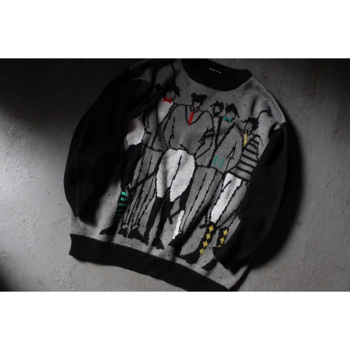 80's polo design knit sweater | Vintage.City 古着屋、古着コーデ情報を発信