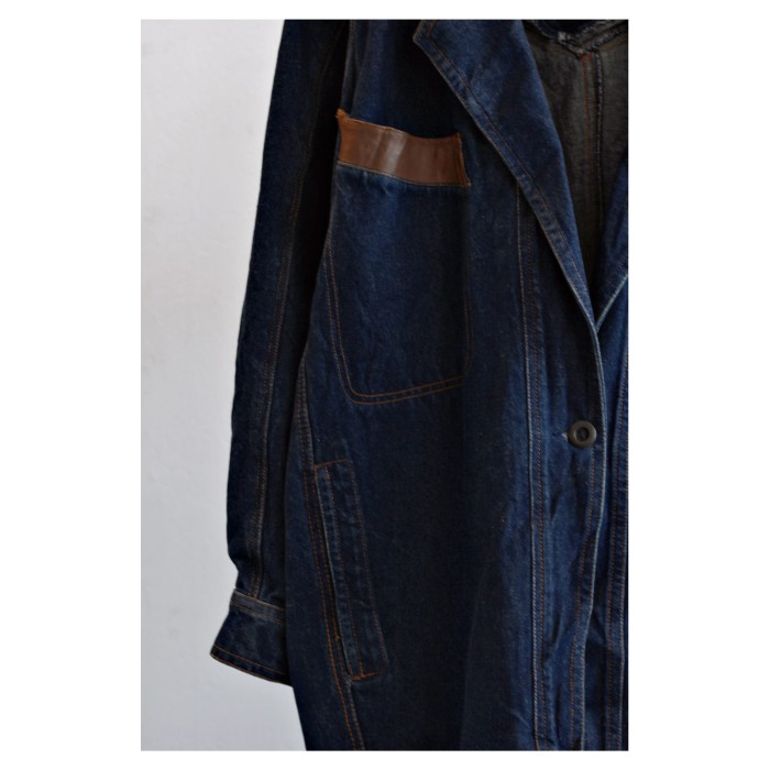 EURO Vintage Leather Switching Denim JKT | Vintage.City 古着屋、古着コーデ情報を発信