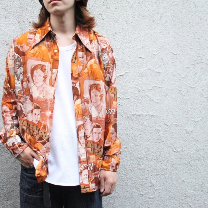 70s Alfie multi pattern shirt | Vintage.City 빈티지숍, 빈티지 코디 정보