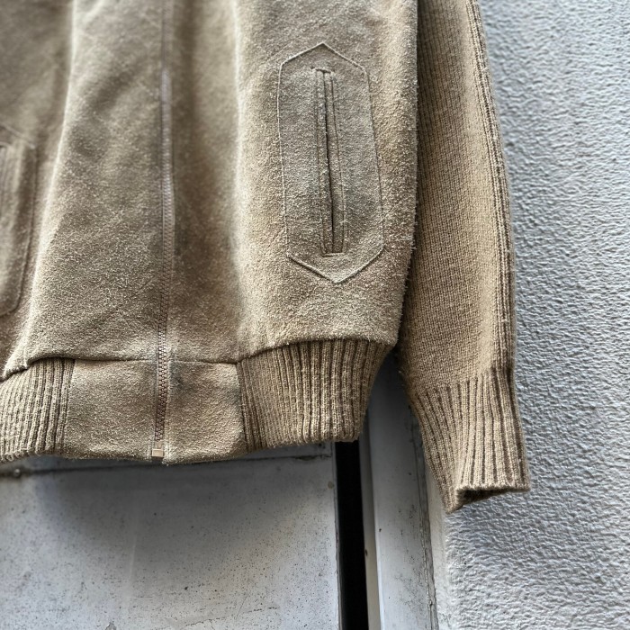 suèdeleather×knitting swiching  jacket | Vintage.City 古着屋、古着コーデ情報を発信