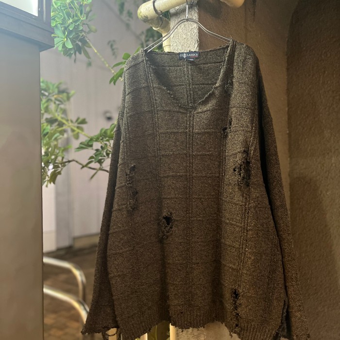 remake boro / mélange body boro sweater | Vintage.City 古着屋、古着コーデ情報を発信