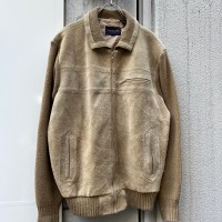 suèdeleather×knitting swiching  jacket | Vintage.City ヴィンテージ 古着