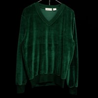 Velour Tops “dark green" | Vintage.City ヴィンテージ 古着