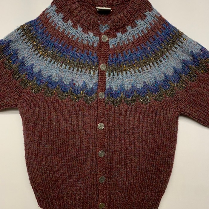 “Danspin” Pattern Hand Knit Jacket | Vintage.City 古着屋、古着コーデ情報を発信