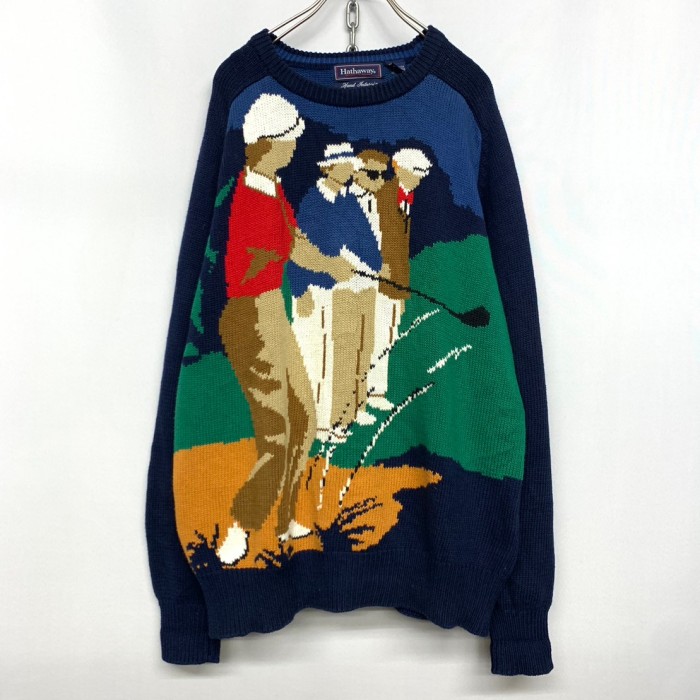 90’s “Hathaway” Golf Pattern Design Knit | Vintage.City 古着屋、古着コーデ情報を発信