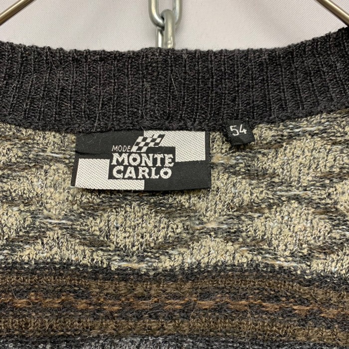 “MONTE CARLO” Jacquard Knit Cardigan | Vintage.City 古着屋、古着コーデ情報を発信