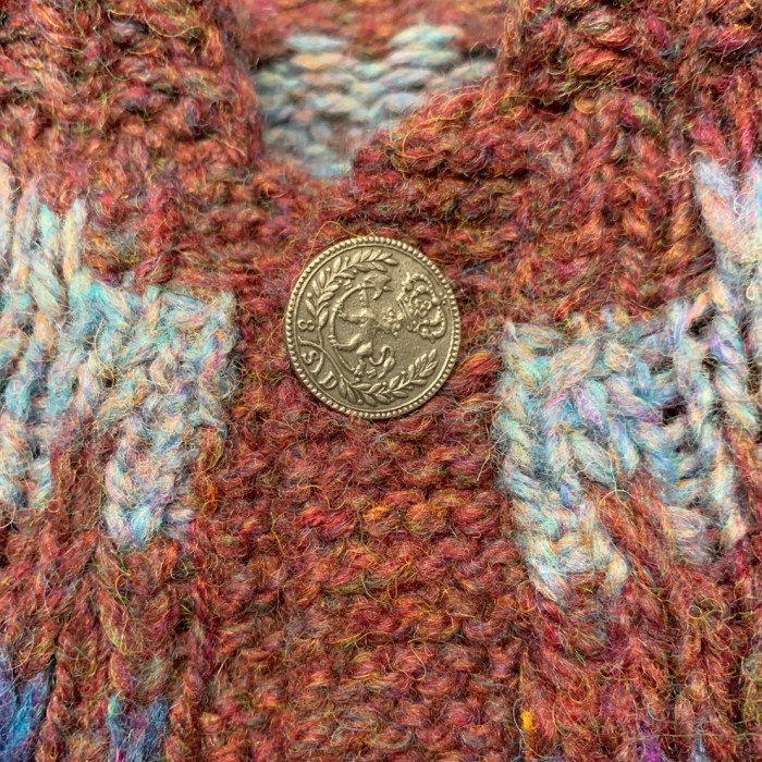 “Danspin” Pattern Hand Knit Jacket | Vintage.City 古着屋、古着コーデ情報を発信