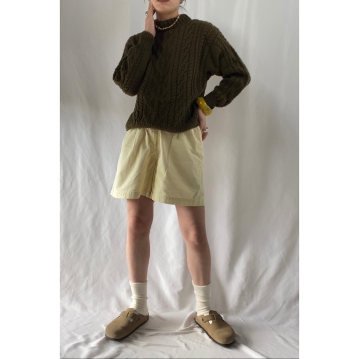Khaki bottleneck Alan knit | Vintage.City 古着屋、古着コーデ情報を発信