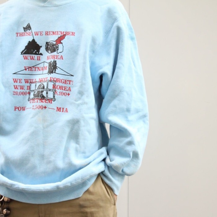 90s Hanes Sweat Shirt USA製 "戦争の犠牲を忘れない" | Vintage.City 古着屋、古着コーデ情報を発信