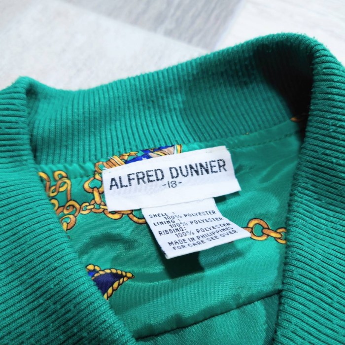 90’s ALFRED DUNNER スカーフ柄 リブ襟 ブルゾン ジャケット | Vintage.City 古着屋、古着コーデ情報を発信