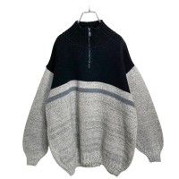 Euro vintage 80s bi-color knit sweater | Vintage.City ヴィンテージ 古着