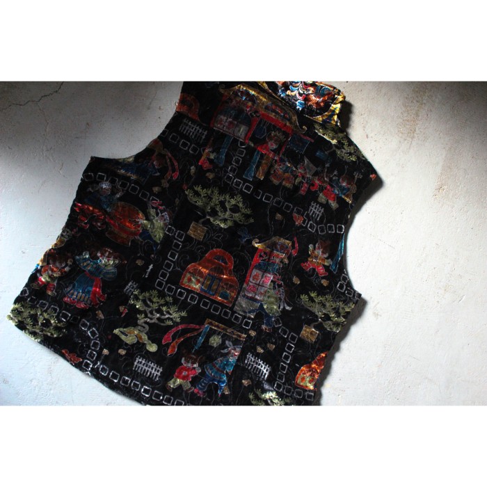 90's CHICO'S oriental design velvet vest | Vintage.City 古着屋、古着コーデ情報を発信