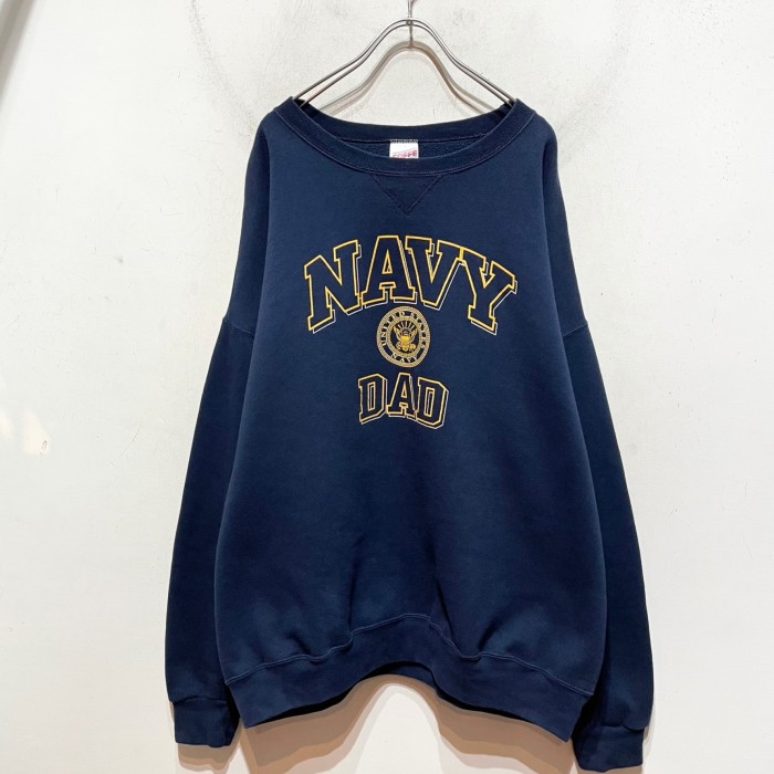 “NAVY DAD” Print Sweat Shirt Made in USA | Vintage.City 古着屋、古着コーデ情報を発信
