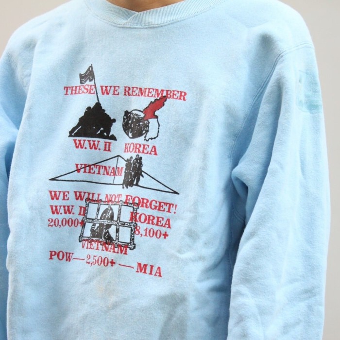 90s Hanes Sweat Shirt USA製 "戦争の犠牲を忘れない" | Vintage.City 빈티지숍, 빈티지 코디 정보