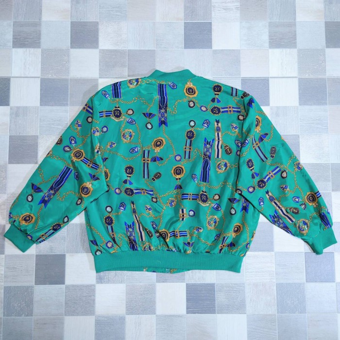 90’s ALFRED DUNNER スカーフ柄 リブ襟 ブルゾン ジャケット | Vintage.City 古着屋、古着コーデ情報を発信