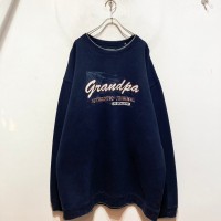 “grandpa” Print × Embroidery Sweat Shirt | Vintage.City ヴィンテージ 古着
