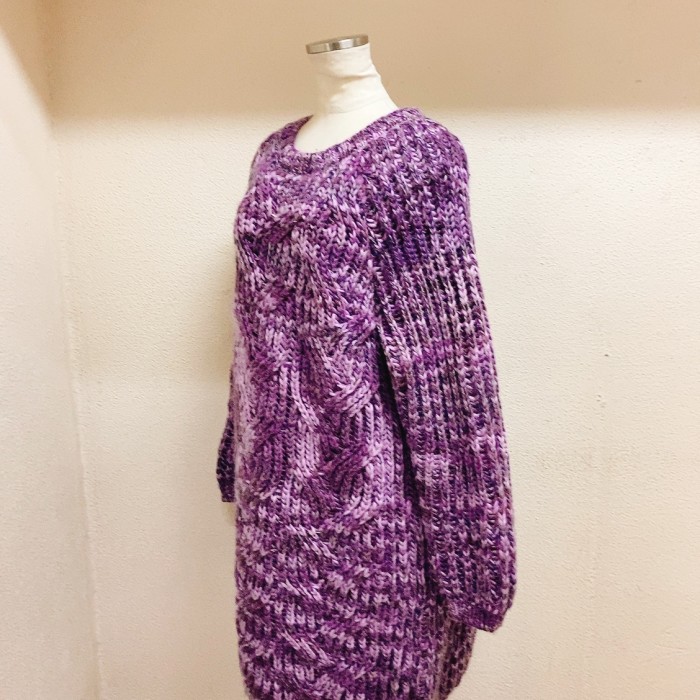 フレールドゥカリーナ　ニットワンピース　紫色　FLEUR DE KALINA | Vintage.City 古着屋、古着コーデ情報を発信