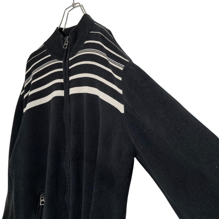 90s zip-up cotton knit design jacket | Vintage.City 古着屋、古着コーデ情報を発信