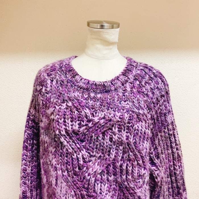 フレールドゥカリーナ　ニットワンピース　紫色　FLEUR DE KALINA | Vintage.City 빈티지숍, 빈티지 코디 정보