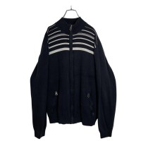90s zip-up cotton knit design jacket | Vintage.City ヴィンテージ 古着
