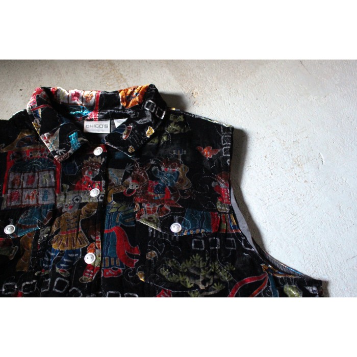 90's CHICO'S oriental design velvet vest | Vintage.City 古着屋、古着コーデ情報を発信