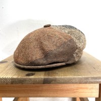 patchwork pattern wool tweed hunting cap | Vintage.City ヴィンテージ 古着