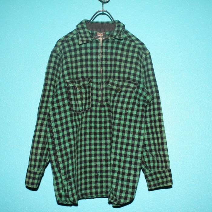 40s Woolrich Half-Zip Wool Shirt | Vintage.City 古着屋、古着コーデ情報を発信
