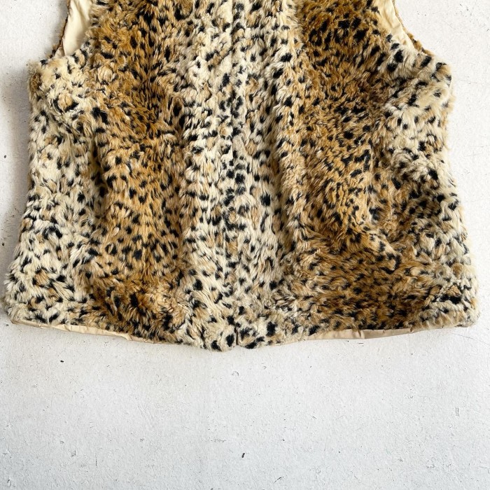 Vintage Leopard Fur Jip up Vest 【M】 | Vintage.City 빈티지숍, 빈티지 코디 정보