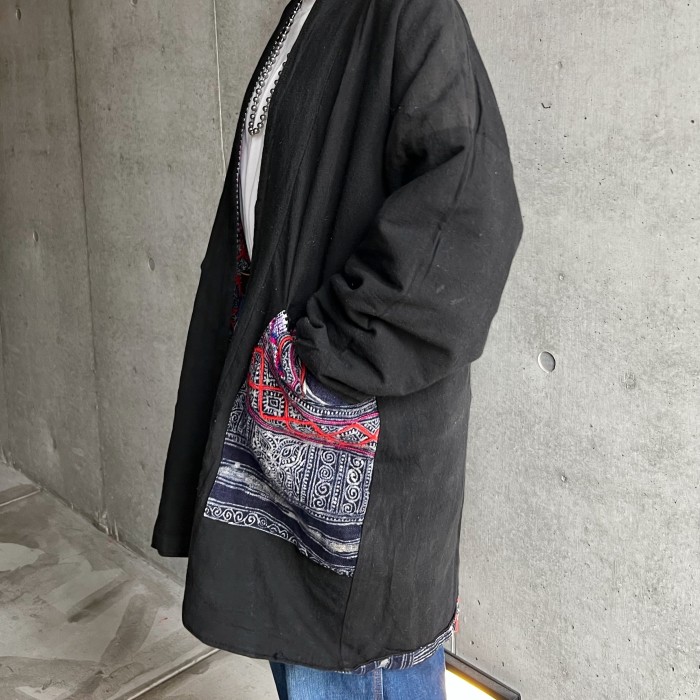 Black Hmong antique cloth jacket | Vintage.City 古着屋、古着コーデ情報を発信