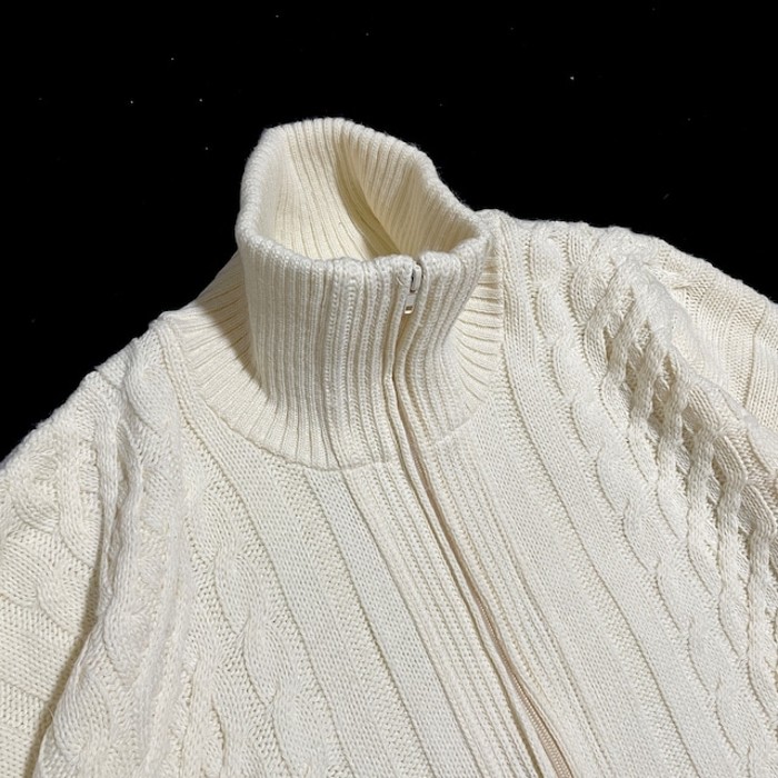 70s turtle neck acryl zip up knit jacket | Vintage.City 빈티지숍, 빈티지 코디 정보