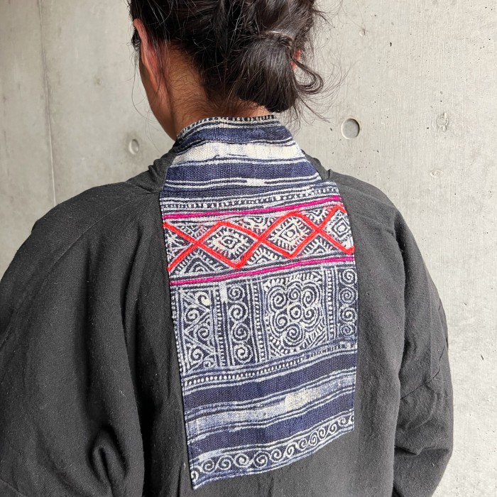 Black Hmong antique cloth jacket | Vintage.City 빈티지숍, 빈티지 코디 정보